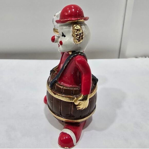 Vintage 1970s–1980s Spoontiques KM440 Pewter Clown in Barrel with Crystal Ball - Picture 4 of 15